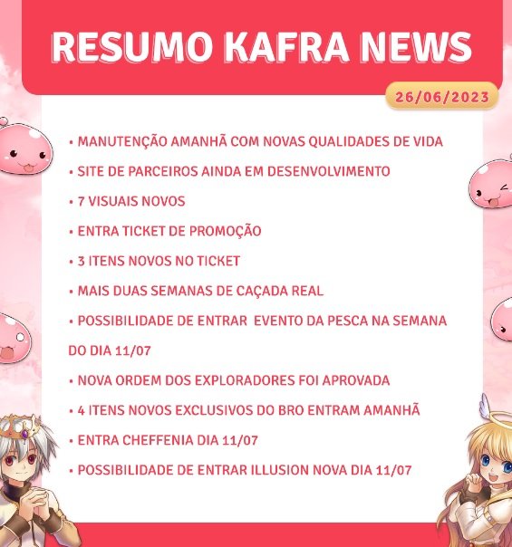 Kafra News 26/06/2023 - Geral - Ragnarok Online Brasil - Fórum